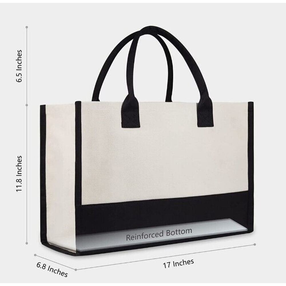 BeeGreen Initial "A"Canvas Tote Bag Personalized Gift - Picture 2 of 4